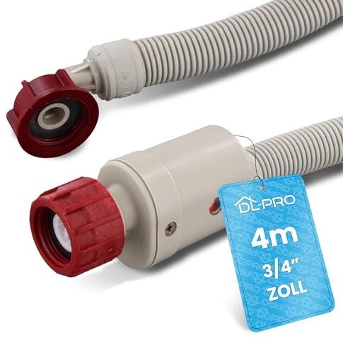 DL-pro Universal Zulaufschlauch 4m 3/4 Zoll Aquastop Schlauch gerade/gewinkelt Sicherheitsschlauch für Waschmaschine Spülmaschine Geschirrspüler 90°C 10 Bar