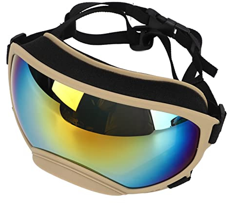 Asixxsix Hundebrille, UV-beständige Hundewelpen-Sonnenbrille mit Verstellbarem Riemen, Leichte Haustiere, Skibrille für Hunde, Augenschutz, Outdoor-Brille für Mittelgroße und Kleine Hunde