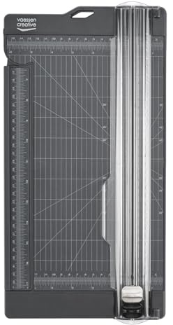 Vaessen Creative Papierschneider mit Falzbrett 15 x 30,5 cm Anthrazitgrau - Papierschneidemaschine für im Office und Scrapbook Zubehör für Karten Basteln - Papier und Tonkarton bis zu A3-Format