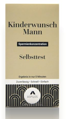 ASPILOS Kinderwunsch Mann - Fruchtbarkeitstest für Männer - Selbsttest - Spermatest für Zuhause - Zuverlässig & Präzise - Tests mit Labor-Qualität