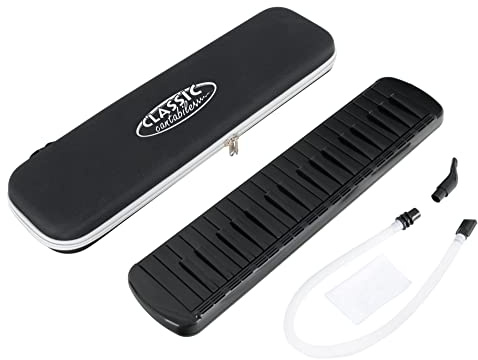 Classic Cantabile PML-37 BK Melodica Schwarz, 37 schwarze Tasten, 1 x Etui | Chromatische Melodica für Erwachsene und Kinder ab 5 Jahren, Sehr einfach zu erlernen und zu spielen, Tonumfang: f - f³