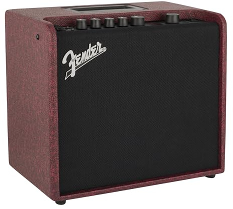 Fender Mustang LT25, digitaler Gitarrenverstärker mit Modeling-Technologie, vielseitigen Effekten, USB-Anschluss, Kopfhörerausgang und kraftvollem Sound, geeignet für Übung und Studio, in Farbe Wine