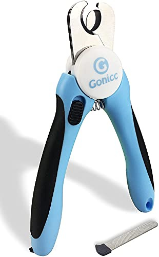 Gonicc Profi Krallenschere für Hunde und Katzen mit Nagelfeile - Edelstahl Krallenzange Hohe Qualität Krallenpflege Schneider für Haustiere, Krallenpflege für Kleintiere