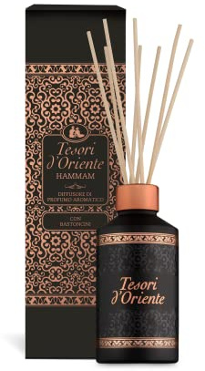 Tesori d'Oriente Hammam Raumdiffusor, 200 ml, Aromatische Raumdüfte mit Rattanstäbchen
