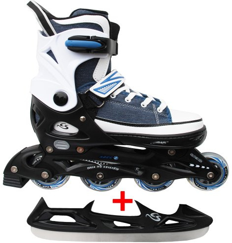 Cox Swain Sneak 2in1 größenverstellbare Kinder Inline Skates und Schlittschuhe mit PU Gummirollen sowie ABEC 5 Kugellagern, Pink, XS (29-32)