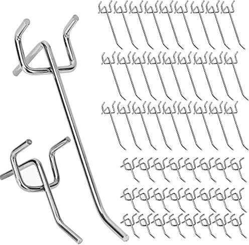 Lochwandhaken Werkzeugwand Haken Pegboard Hooks Haken für Lochwand | Lochwandhaken Lochplattenhaken für Supermarktregale Baumärkte Werkzeugräume Länge 10cm 5cm Einfachhaken 50 Stücke