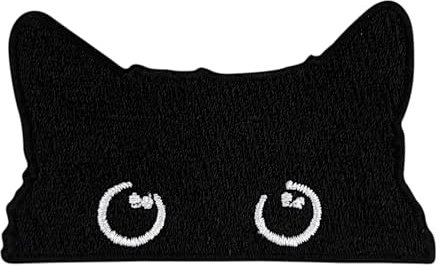 Urbanski Patch süße neugierige Katze zum Aufbügeln 4,4 x 7,2 cm | Aufnäher Applikation Bügelbild