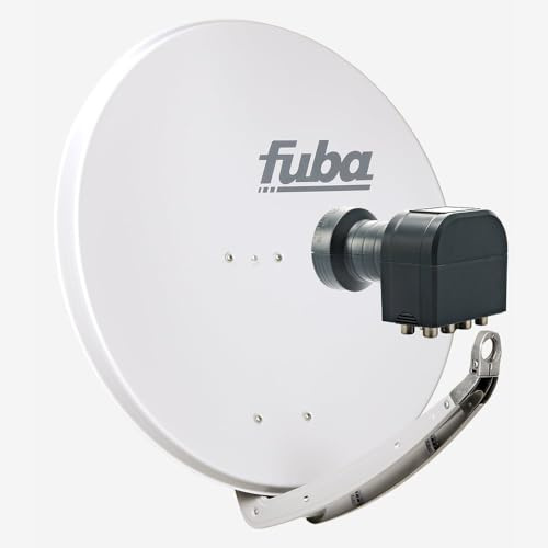 Fuba Sat Anlage 8 Teilnehmer | Satellitenschüssel Komplettset - DAA 850 G Sat-Schüssel 85cm Alu hellgrau + Fuba DEK 818 Octo LNB 8 Teilnehmer (DVB-S2, HDTV, UHD 4K/8K, 3D) mit LTE-Störfilter