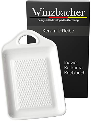Winzbacher - DAS ORIGINAL - Keramik Ingwerreibe | ideal für Ingwer, Kurkuma und Knoblauch | Spülmaschinenfest | Optimal für die Zubereitung von Ingwertee