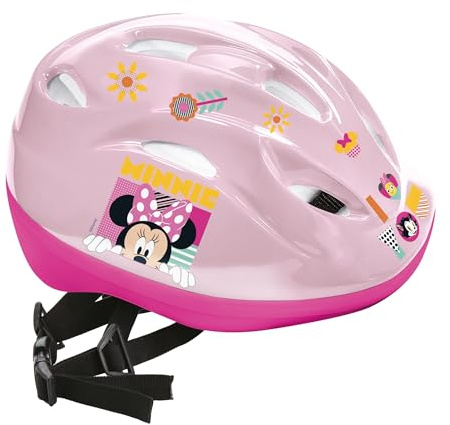 Mondo CASCHETTO-28747, Toys-Minnie Disney Helmet Schutzhelm verstellbar von 52 bis 56 cm für Fahrräder, Roller, Skateboard-Mädchen, Mehrfarbig, Einheitsgröße