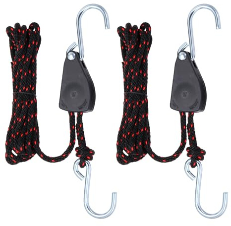 PATIKIL 2 Stück Kajakseil-Zurrgurte, 1/4" x 8 ft Schwerlast-Kajakseil Bug- und Heck-Zurrgurte Einstellbare Seil-Aufhängung Ratschen-Kajak-Transportzubehör