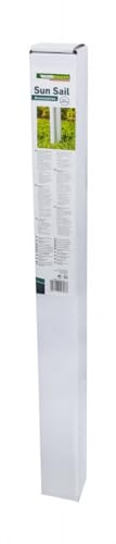 Windhager Bodenhülse Sonnenssegel Premium, Hülsenlänge 90 cm, Befestigung des Sonnensegelmastes, Bodenplatte, Pfostenträger, frostsicher, Silber, 10707