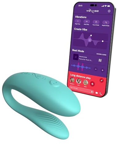 We-Vibe Sync Lite Paarvibrator – C-förmiger Vibrator – Wearable-Vibrator für Paare – Vibrationen für gemeinsamen Genuss – Wiederaufladbar - Blau