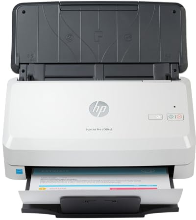 HP ScanJet Pro 2000 s2, Scanner, Einzelblattzufuhr, 50-Blatt ADF, USB 3.0, bis zu 3.500 Seiten täglich, Kurzbefehle