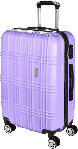BRUBAKER Hartschalen Reisekoffer Bahamas - Erweiterbarer Rollkoffer mit Zahlenschloss, 4 Rollen und Teleskopgriff - ABS Koffer 49 x 76,5 x 32 cm - Hartschalenkoffer (XL - Flieder Lila)