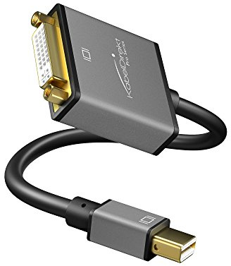 KabelDirekt – Mini DisplayPort (Mini DP) auf DVI Adapter – 0,15m (maximale Auflösung 4K/30Hz, 24k vergoldete Kontakte, für PC, iMAC, MacBook Pro, MacBook Air, Space Grey) – PRO Series