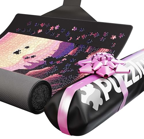 Puzzlup Puzzlematte bis 1500 Teile - 66 x 120 cm - Premium Puzzle Rolle für 500, 1000 und 1500 Teile - In Sekunden zusammenrollen - Puzzle Matte Rolle mit Öko-Verpackung