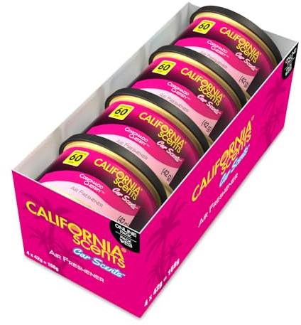 California Car Scents Auto Lufterfrischer Duftdose, langanhaltender Duftspender, Duftbaum Alternative, Autozubehör, 4er Pack, Duft: Coronado Cherry