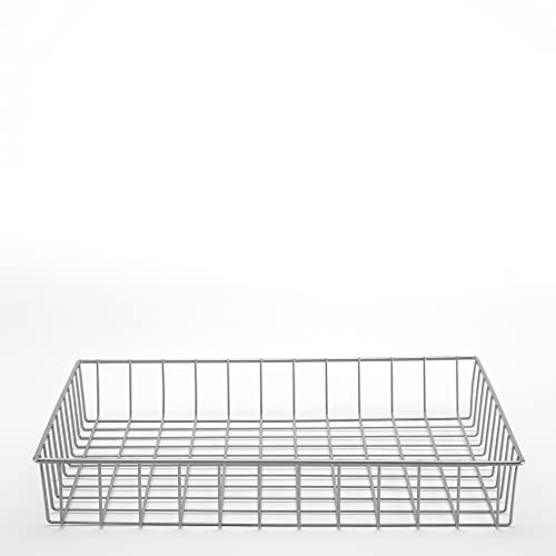 stauraum Drahtkorb Aufbewahrungskorb Metallkorb Organizer Küche Kühlschrank Gefrierschrank Bad Vorratsraum – Korb für Schrank, Speisekammer, Wohnmobil, Garage – robust, silbergrau (XS–XL)