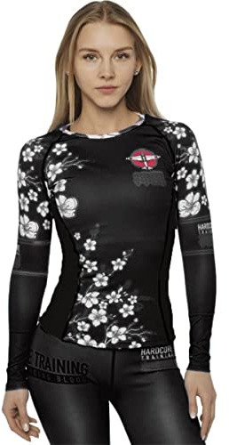 Hardcore Training Rash Guard Damen Kompressionshemd Lange Ärmel Grappling Jiu Jitsu MMA Fitness Boxen No Gi