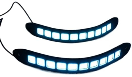 XBtouBUey 2 Stück flexibles weißes COB-LED-Tagfahrlicht für Fahrzeuge, wasserdichte Kfz-Lampe für den Einbau vorne oder hinten