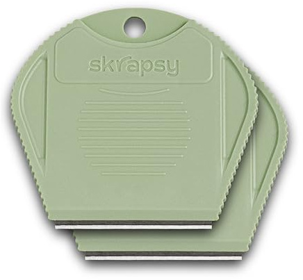 skrapsy - Der Universalschaber (Grün) 2er-Set inkl. 2 Klingen, Kochfeldschaber, Glasschaber, Küchenschaber, skrapsy für Kochfeld, Schaber für Klebereste
