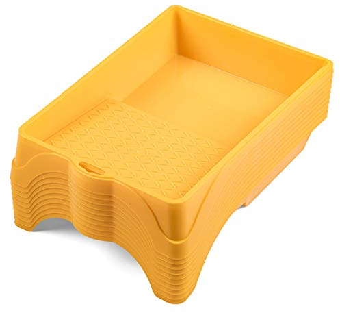 Hardy 10 STK. Farbwanne-Set 25 cm x 36 cm Kunststoff Lackwanne für Maler | Robustes Set aus 10 Lackwannen für Walzen bis 18 cm. Ideal für saubere Malerarbeiten und Renovierungen für DIY und Profis.