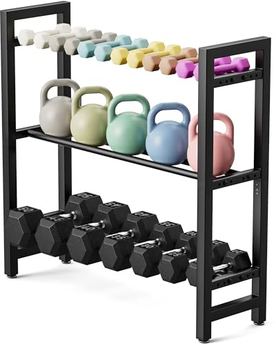 3-stufiges Hantelregal, Hantelständer Kurzhanteln für das Home Gym, Tragfähigkeit 180 kg