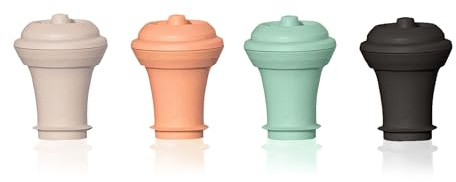 Vacu Vin Weinpumpe Vakuum Wiederverwendbare Stopper Set - 4er Set - Luftdichter Verschluss für Weinflaschen