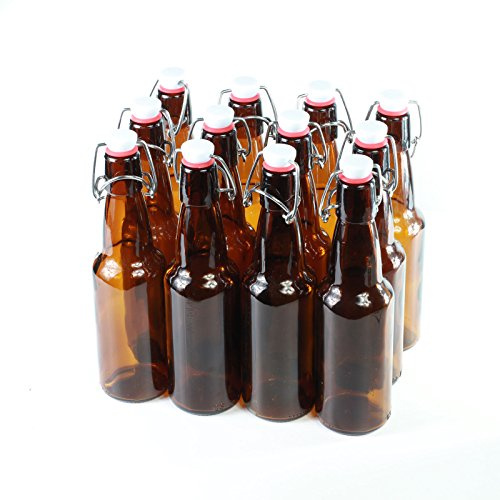 GOLDBEARUK Bierflaschen mit Bügelverschluss, braunes Glas, 12 Stück, glas, 330ml