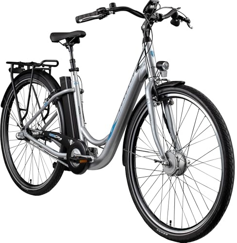 ZÜNDAPP E Bike Elektrofahrrad 28 Zoll | E-Bike mit Rücktrittbremse | City Ebike 3-Gang Nabenschaltung | Elektrofahrrad mit Schloss für Erwachsene | Green 2.7