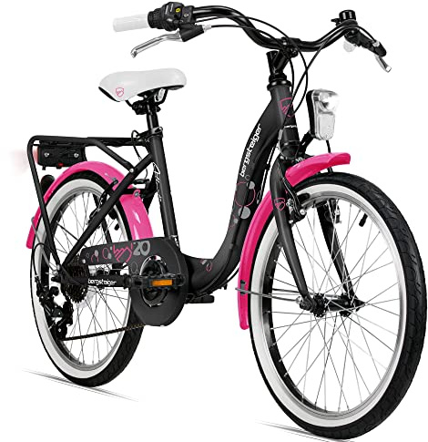 Bergsteiger Atlantis 20, 24 Zoll Kinderfahrrad, geeignet für 6,7, 8, 9, 10, 11 Jahre, StVZO, Schaltung, Mädchen-Fahrrad mit Dynamo-Licht