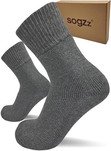 sogzz 2 Paar warme Diabetikersocken, Wollsocken, Herren Damen, Gr. 35-50, Wintersocken aus hochwertiger premium Schafwolle, dicke Winter Socken aus Wolle für Diabetiker (Mod: Diabetic Winter FX PRO)