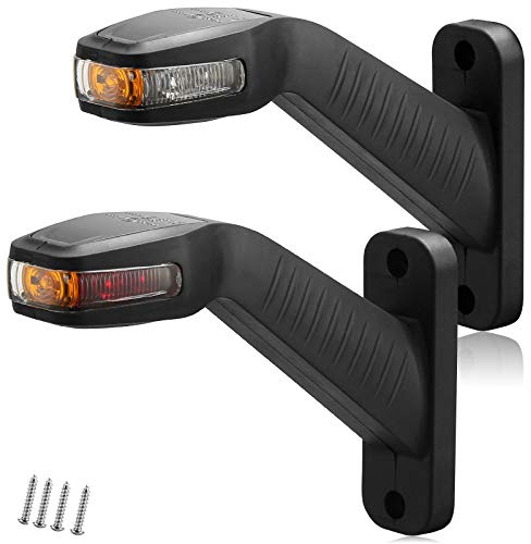 AGRISHOP 2 PCS 12/ 24V LED Gummistiel Basis Anhänger Begrenzungsleuchte Umrissleuchte Positionsleuchte Seitenleuchten Seitenmarkierungsleuchten Wasserdicht für Markierung LKW Van E-Mark