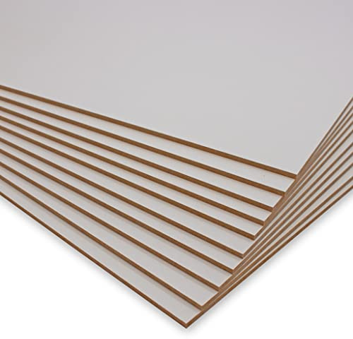 PEGBOARD MDF Platten 60x40cm - 10 x MDF-Platten 3 mm einseitig weiß lackiert | präzise Zuschnitte | Perfekt für Lasergravur CNR Router Bilderrahmen