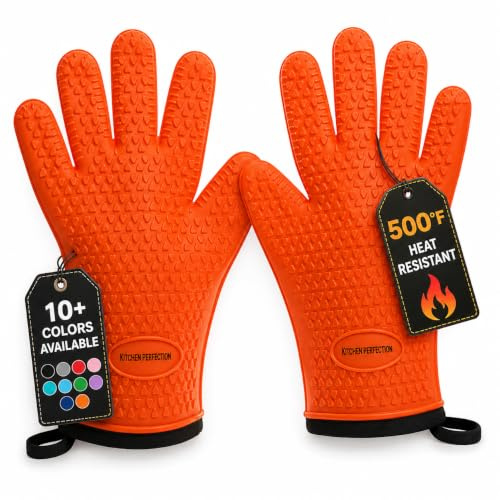 Grillhandschuhe Hitzebeständige Handschuhe BBQ Handschuhe Schwarz
