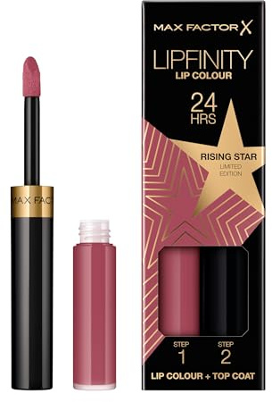 Max Factor Lipfinity Lip Colour Rising Stars Collection, 84 Rising Star, langanhaltender Lippenstift + feuchtigkeitsspendender Top Coat, bis zu 24h Halt, mit präzisem Applikator, 2.3 ml + 1.9 g
