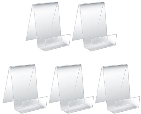 5 Stück Durchsichtige Acryl Buchständer, Tischständer Schräg, Tablet Halter Buchstützen, Staffelei Aufsteller Ständer Zum Anzeigen von Fotos, Büchern, Musik, Kunsthandwerk