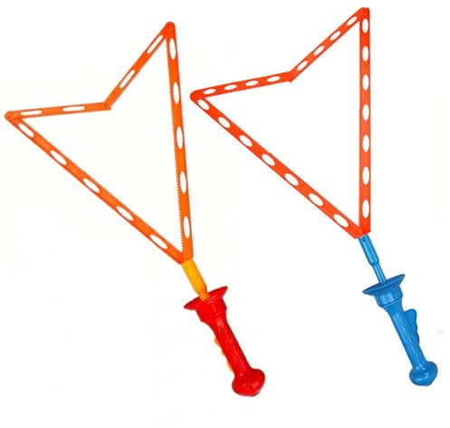 2 Stück Seifenblasenstäbe in Schwertform aus Kunststoff für Kinder mit Zwei großen kleinen Blasen zufällige Farbe