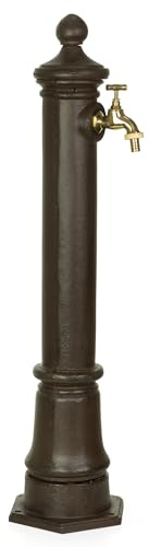 Wasserzapfstelle für Garten Wasserzapfsäule Antik-Stil Braun 80 cm Standbrunnen