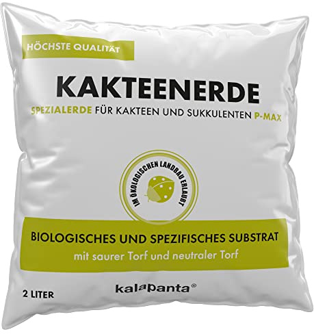 Kalapanta Kakteenerde und Sukkulentenerde 2L, Bio-Blumenerde Professionelles Substrat für Sukkulenten und Kakteen 100% natürlich, In Der Biologischen Landwirtschaft Erlaubt.