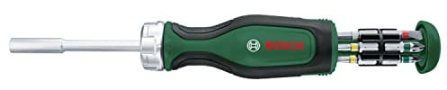 Bosch Ratschenschraubendreher mit Bit Magazin, 12-teilig (Ratschenschraubendreher mit hohem Drehmoment; 12 Bits im integrierten Bitmagazin enthalten; magnetischer Bithalter) - Amazon Edition