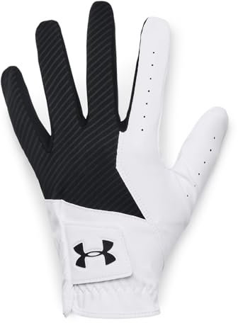 Under Armour Mens Full Finger Gloves Ua Medal Golf Glove, Black, 1349705-001, LMD