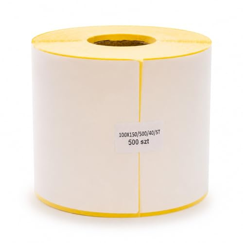 MD Labels Thermoetiketten 100 x 150 mm (4 x 6) auf Rolle, 500 Stück, Hülse 40 mm, permanent haftend – Versandetiketten für Thermodrucker