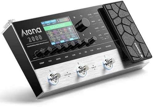Donner Arena2000 Multieffektpedal, 278 Effekte, 100 IRs, Looper, Drum Machine, Amp Modeling Guitar Pedal, unterstützt XLR, MIDI IN