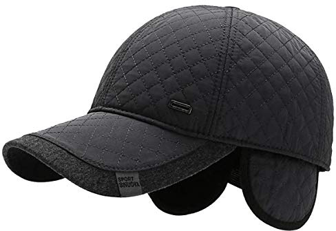 Sporty Winter Baseballcap mit Ohrenklappen Herren Schirmmütze Ohrenschutz Wintercap Cap