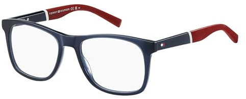 Tommy Hilfiger Brille mit Sehstärke für Herren optional mit Sonnenbrillentönung oder Blaulichtfilter, Rechteckig, gefertigt aus Acetat (inklusive Brillenetui)
