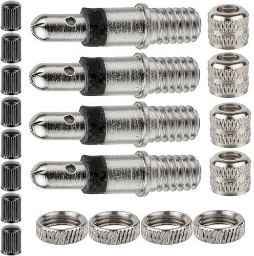 Fahrrad Blitzventil Ersatz Set, 20 Pack, für Dunlop Ventil, Kit mit Fahrradventil, Ventilkappe, Befestigungsmutter, Normalventil Reparatur Einsatz, Zweirad Ersatzventil, Einsatzventil Citybike, MTB