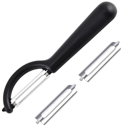 P-Schäler für Tupper mit 2 Ersatzklingen,Sparschäler für Gemüse,Universell Kartoffelschäler,Einsetzbar,Spülmaschinenfest,Müheloses Schälen,Zubereiten Kompatibel,mit Tupperware Küchengeräten (Schwarz)