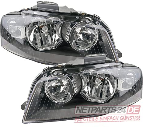 Johns, Scheinwerfer Halogen passend für Audi A3 8P ab 2003-2008 Satz Set H7 H7 Li Re.